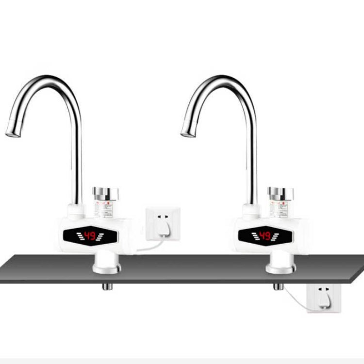 Dynamic Digital Display Instant Heating Electric Hot Water Faucet Kitchen&Domestic Hot&Cold Water Heater EU Plug, With Shower Head, Large Elbow, Universal Tube Dynamic Digital Display Instant Heating Electric Hot Water Faucet Kitchen&Domestic Hot&Cold Water Heater EU Plug, With Shower Head, Large Elbow, Universal Tube