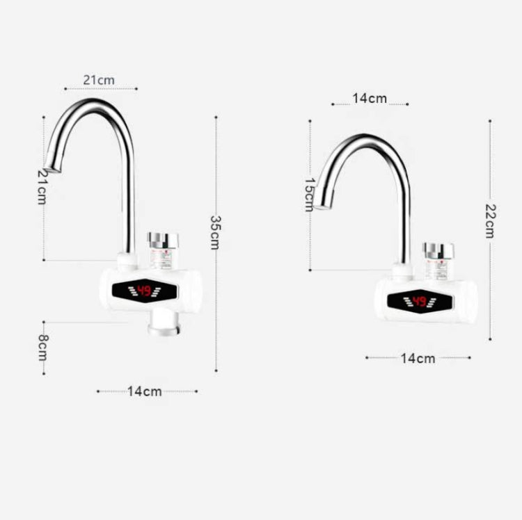 Dynamic Digital Display Instant Heating Electric Hot Water Faucet Kitchen&Domestic Hot&Cold Water Heater EU Plug, With Shower Head, Large Elbow, Universal Tube Dynamic Digital Display Instant Heating Electric Hot Water Faucet Kitchen&Domestic Hot&Cold Water Heater EU Plug, With Shower Head, Large Elbow, Universal Tube