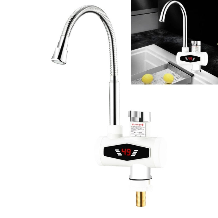 Dynamic Digital Display Instant Heating Electric Hot Water Faucet Kitchen&Domestic Hot&Cold Water Heater EU Plug, With Shower Head, Large Elbow, Universal Tube Dynamic Digital Display Instant Heating Electric Hot Water Faucet Kitchen&Domestic Hot&Cold Water Heater EU Plug, With Shower Head, Large Elbow, Universal Tube