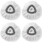 4 PCS Rotating Triangle Cotton Yarn Mop Head Mop Replacement Cloth For O-Cedar/Vileda