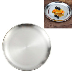Stainless Steel Thickened Round Plate Cafe Tray Fruit Cake Plate Bone Plate Dish Shallow Plate