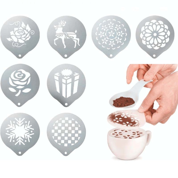 6 PCS Stainless Steel Garland Mold Fancy Coffee Printing Model Coffee Milk Foam Spray Pattern Template Random Style Delivery, 6 PCS 6 PCS Stainless Steel Garland Mold Fancy Coffee Printing Model Coffee Milk Foam Spray Pattern Template Random Style Delivery, 6 PCS