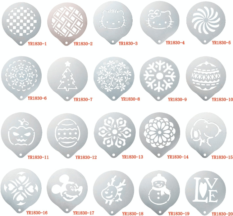 6 PCS Stainless Steel Garland Mold Fancy Coffee Printing Model Coffee Milk Foam Spray Pattern Template Random Style Delivery, 6 PCS 6 PCS Stainless Steel Garland Mold Fancy Coffee Printing Model Coffee Milk Foam Spray Pattern Template Random Style Delivery, 6 PCS