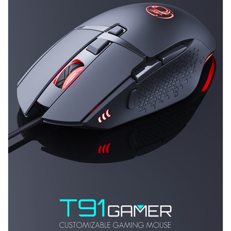 Ratón para juegos con cable USB luminoso iMICE T91 de 8 teclas y 7200 DPI, longitud del cable: 1,8 m Ratón para juegos con cable USB luminoso iMICE T91 de 8 teclas y 7200 DPI, longitud del cable: 1,8 m