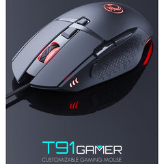 Ratón para juegos con cable USB luminoso iMICE T91 de 8 teclas y 7200 DPI, longitud del cable: 1,8 m