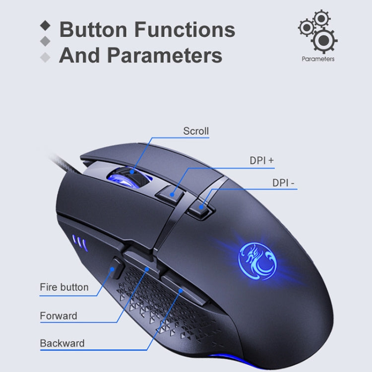 Ratón para juegos con cable USB luminoso iMICE T91 de 8 teclas y 7200 DPI, longitud del cable: 1,8 m Ratón para juegos con cable USB luminoso iMICE T91 de 8 teclas y 7200 DPI, longitud del cable: 1,8 m