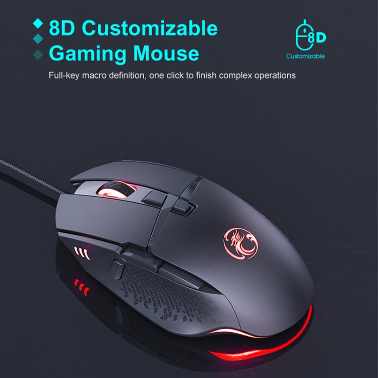 Ratón para juegos con cable USB luminoso iMICE T91 de 8 teclas y 7200 DPI, longitud del cable: 1,8 m Ratón para juegos con cable USB luminoso iMICE T91 de 8 teclas y 7200 DPI, longitud del cable: 1,8 m