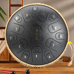 15-Tone Ethereal Drum 14-Inch Steel Tongue Drum Hollow Drum Sanskrit Drummer Disc