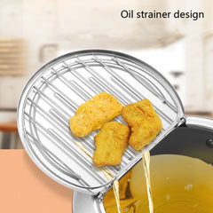 Fryer Pot Household Non-Stick Pan Temperature Control Mini Frying Pot, 24cm, 20cm
