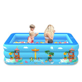 Household Indoor and Outdoor Amusement Park Pattern Children Square Inflatable Swimming Pool, 130 x 85 x 50cm, 150 x 110 x 50cm, 180 x 130 x 55cm, 210 x 135 x 55cm