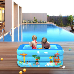 Household Indoor and Outdoor Amusement Park Pattern Children Square Inflatable Swimming Pool, 130 x 85 x 50cm, 150 x 110 x 50cm, 180 x 130 x 55cm, 210 x 135 x 55cm