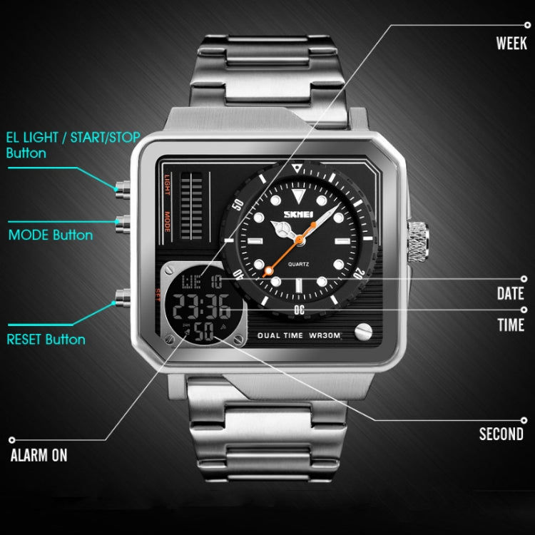 SKMEI 1392 Multi-Function Outdoor Sports Watch Business Double Display Waterproof Electronic Watch SKMEI 1392 Multi-Function Outdoor Sports Watch Business Double Display Waterproof Electronic Watch