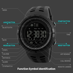 SKMEI 1250 Men Outdoor Waterproof Sports Digital Watch Multi-Function Watch, Black, Coffee/Gold, Gold/Red