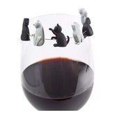 6pcs / Set Cat Drinks Wine Glass Marker Recognizer Tea Bag Hanging