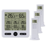 Three Dragged Multi-Function Wireless Thermometer And Hygrometer Indoor And Outdoor High-Precision Thermometer With Color Alarm