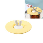 Food Grade Bunny Ears Shape Silicone Cup Lid Sealing Lid Cartoon Mug Dustproof Leak-Proof Lid