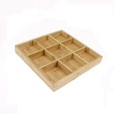 Hot Pot Bamboo Plate Compartmental Platter Vegetable Wood Tray Set, Large Nine Grid Plate, Six Grid Plate, Large Four Grid Bamboo Plate, Medium Four Grid Bamboo Plate, Small Four Grid Bamboo Plate, Three Grid Bamboo Plate, Two Grid Plate