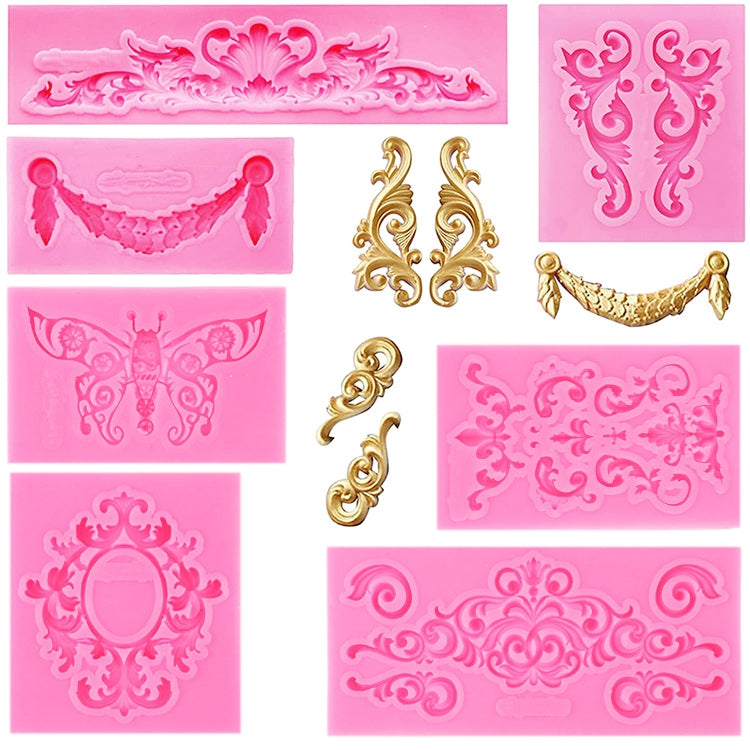 2 PCS Fondant Cake Silicone Mold Hollow Embossed Border Frame Retro Photo Frame Mould 2 PCS Fondant Cake Silicone Mold Hollow Embossed Border Frame Retro Photo Frame Mould