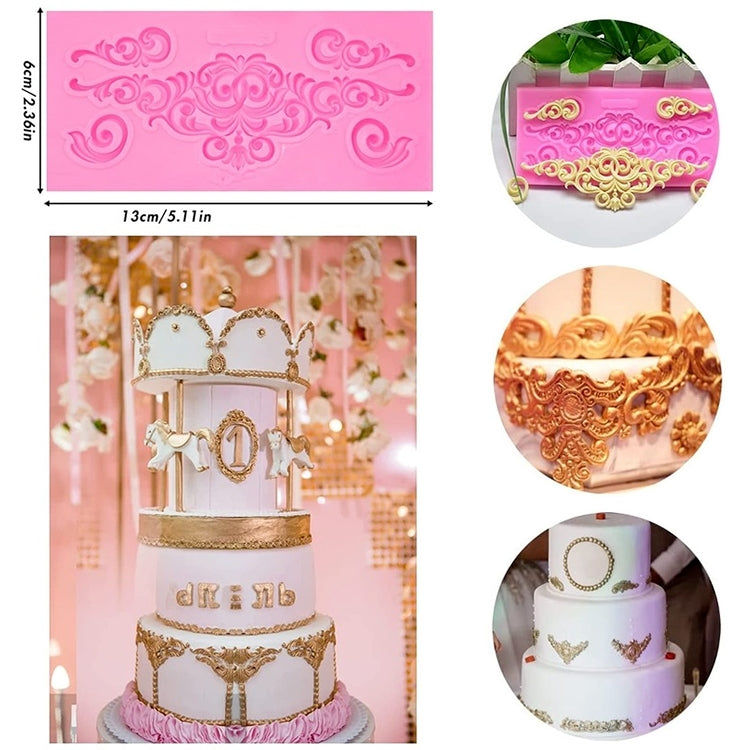 2 PCS Fondant Cake Silicone Mold Hollow Embossed Border Frame Retro Photo Frame Mould 2 PCS Fondant Cake Silicone Mold Hollow Embossed Border Frame Retro Photo Frame Mould