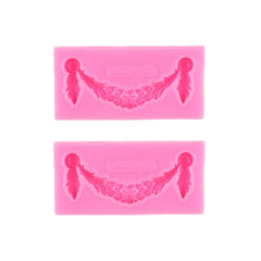 2 PCS Fondant Cake Silicone Mold Hollow Embossed Border Frame Retro Photo Frame Mould