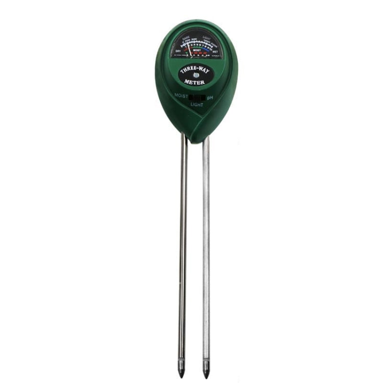 Detector de suelo 3 en 1, medidor de intensidad de luz y valor de pH, cabezal redondo, 3 en 1