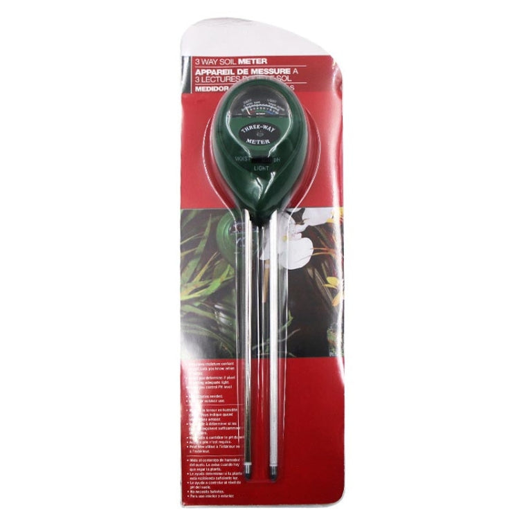 Detector de suelo 3 en 1, medidor de intensidad de luz y valor de pH, cabezal redondo, 3 en 1 Detector de suelo 3 en 1, medidor de intensidad de luz y valor de pH, cabezal redondo, 3 en 1