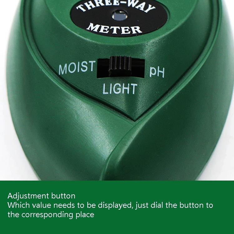 Detector de suelo 3 en 1, medidor de intensidad de luz y valor de pH, cabezal redondo, 3 en 1 Detector de suelo 3 en 1, medidor de intensidad de luz y valor de pH, cabezal redondo, 3 en 1