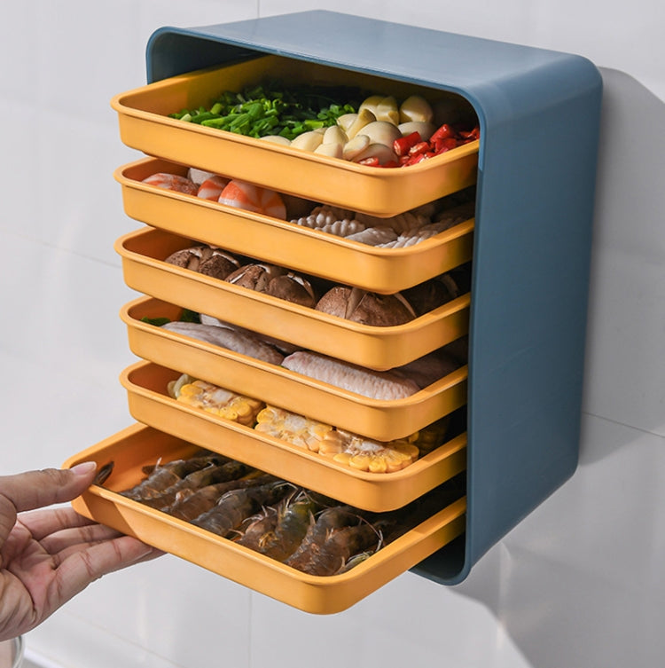 6-Layer Wall-Mounted Hot Pot Tray Kitchen Household Preparation Dishes Free Perforation Rectangular Side Dishes, Gray Frame+ White Plate, Blue Frame + Yellow Plate 6-Layer Wall-Mounted Hot Pot Tray Kitchen Household Preparation Dishes Free Perforation Rectangular Side Dishes, Gray Frame+ White Plate, Blue Frame + Yellow Plate