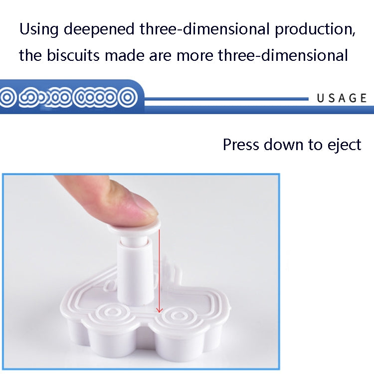 3 Sets Plastic Decorative Biscuit Mold Transportation Tool Series Biscuit Spring Mold, A, B 3 Sets Plastic Decorative Biscuit Mold Transportation Tool Series Biscuit Spring Mold, A, B