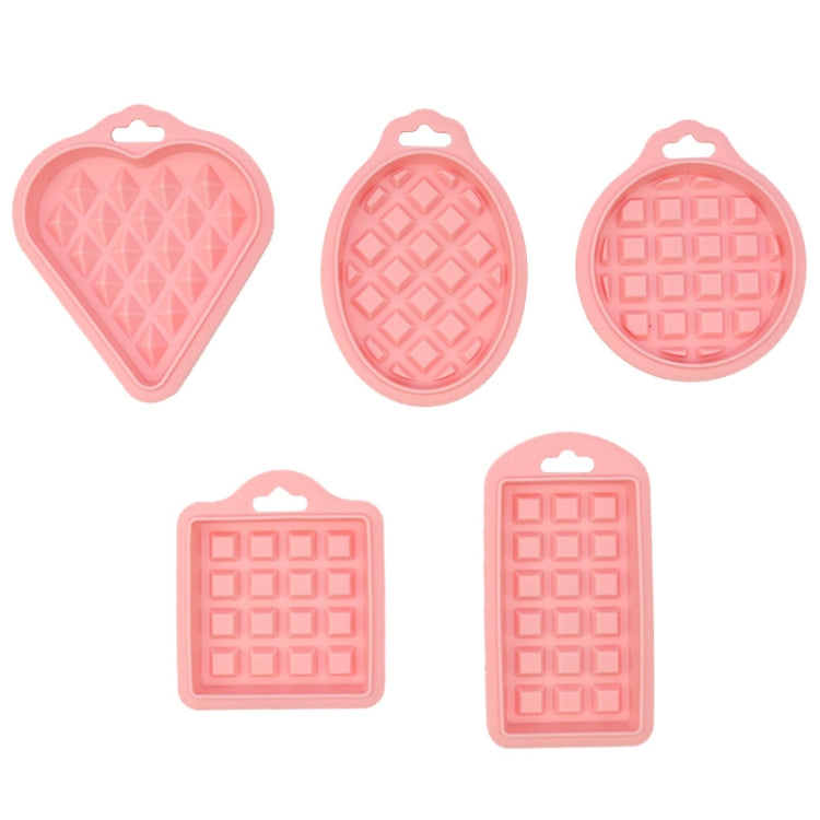 5 in 1 Food Grade Silicone Waffle Mold Kitchen Cake Set Baking Supplies, Red, Green, Beige, Pink 5 in 1 Food Grade Silicone Waffle Mold Kitchen Cake Set Baking Supplies, Red, Green, Beige, Pink