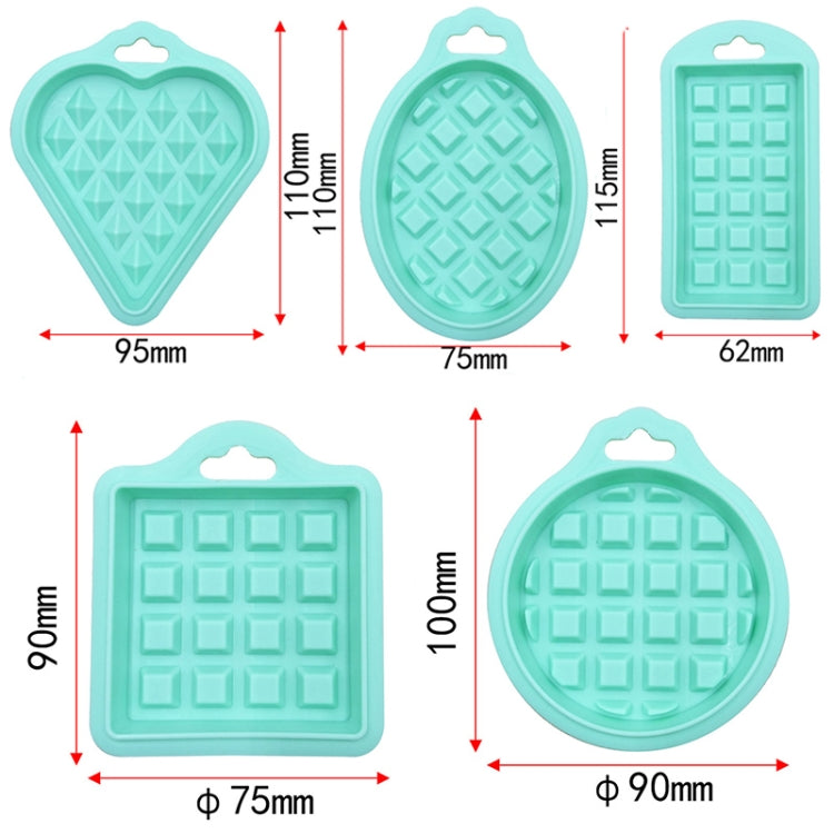 5 in 1 Food Grade Silicone Waffle Mold Kitchen Cake Set Baking Supplies, Red, Green, Beige, Pink 5 in 1 Food Grade Silicone Waffle Mold Kitchen Cake Set Baking Supplies, Red, Green, Beige, Pink