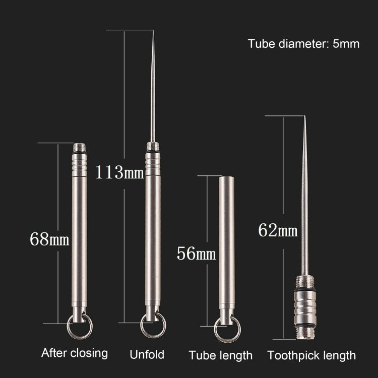 Titanium Alloy Integrated Toothpick Holder Portable Non-Disposable Toothpicks Titanium Alloy Integrated Toothpick Holder Portable Non-Disposable Toothpicks