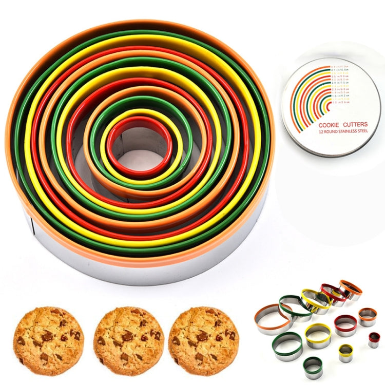 12 in 1 Stainless Steel Biscuit Cutting Set Fondant Biscuit Mold Round Cake Baking Mold, Color Mold(12 in 1) 12 in 1 Stainless Steel Biscuit Cutting Set Fondant Biscuit Mold Round Cake Baking Mold, Color Mold(12 in 1)