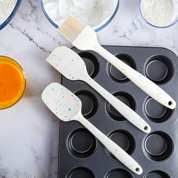 3 in 1 Kitchen Pancake DIY Baking Tools Set Color Grain Barbecue Brush + Butter Spatula + Spatula Set, White 3 in 1 Kitchen Pancake DIY Baking Tools Set Color Grain Barbecue Brush + Butter Spatula + Spatula Set, White