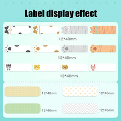 Thermal Label Paper Cosmetic Sticker Bottled Name Sticker For NIIMBOT D11 Printer, Transparent Sticker, Love, Cute Paradise, Birds and Flowers, Christmas Wishes, Snow Blue