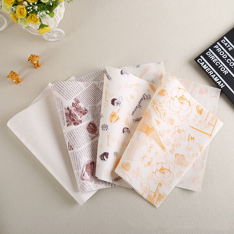 100 Sheets / Pack Cake Greaseproof Paper Baking Packaging Plate Paper Hamburger Paper, Colour: Classical Newspaper, Classical Newspaper, Color Pastry, Orange Tower, White English, Coffee English, Wheat English, Pure White, Thick Kraft Paper, Gray Tower... 100 Sheets / Pack Cake Greaseproof Paper Baking Packaging Plate Paper Hamburger Paper, Colour: Classical Newspaper, Classical Newspaper, Color Pastry, Orange Tower, White English, Coffee English, Wheat English, Pure White, Thick Kraft Paper, Gray Tower...