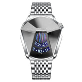 BINBONG 01 Men Locomotive Concept Diamond Dial Quartz Watch, White Steel White Surface, White Steel Blue Surface, Full Gold Golden Surface, Full Gold Blue Surface, Black Steel White Surface, Black Steel Blue Surface, White Mash White Steel White Surfac...