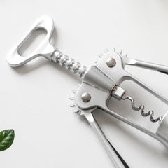 Kitchen Multifunctional Manual Wine Zinc Alloy Bottle Opener, Zinc Alloy Silver
