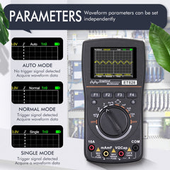 ET828 2 In 1 2 In 1 Oscilloscope Multimeter 2.4 Inch Color Screen Meter Digital Resistance Frequency Tester 1MHz 2.5Msps Meter