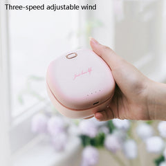 Lazy Hanging Neck Small Fan Usb Rechargeable Mini Portable Leafless Fan, Vintage Green, Cherry Blossom Powder, White