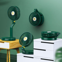 FF-996 Desktop Folding Table Lamp Fan Student Dormitory Desktop USB Mute Fan, FF-996 Green, FF-996 Black, FF-996 White