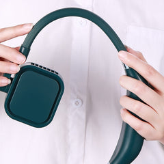 G2 Hanging Neck Leafless Fan Outdoor Student Sports Mini USB Silent Fan, 2000MAH Night Green, 4000MAH Girl Powder