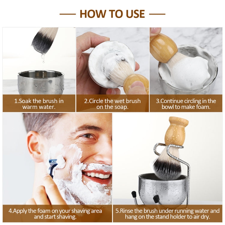 B3004 3 Pcs/Set Men Styling Tools Nylon Beard Brush Rack Foam Bowl B3004 3 Pcs/Set Men Styling Tools Nylon Beard Brush Rack Foam Bowl