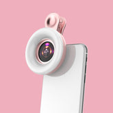 Mobile Phone Macro Lens Beauty Makeup Selfie Light, Pink, Black