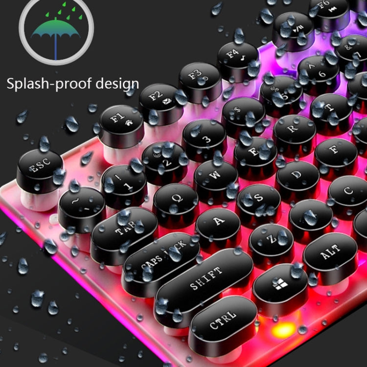 LIMEIDE GTX300 104 Keys Retro Round Key Cap USB Wired Mouse Keyboard, Cable Length: 1.4m LIMEIDE GTX300 104 Keys Retro Round Key Cap USB Wired Mouse Keyboard, Cable Length: 1.4m