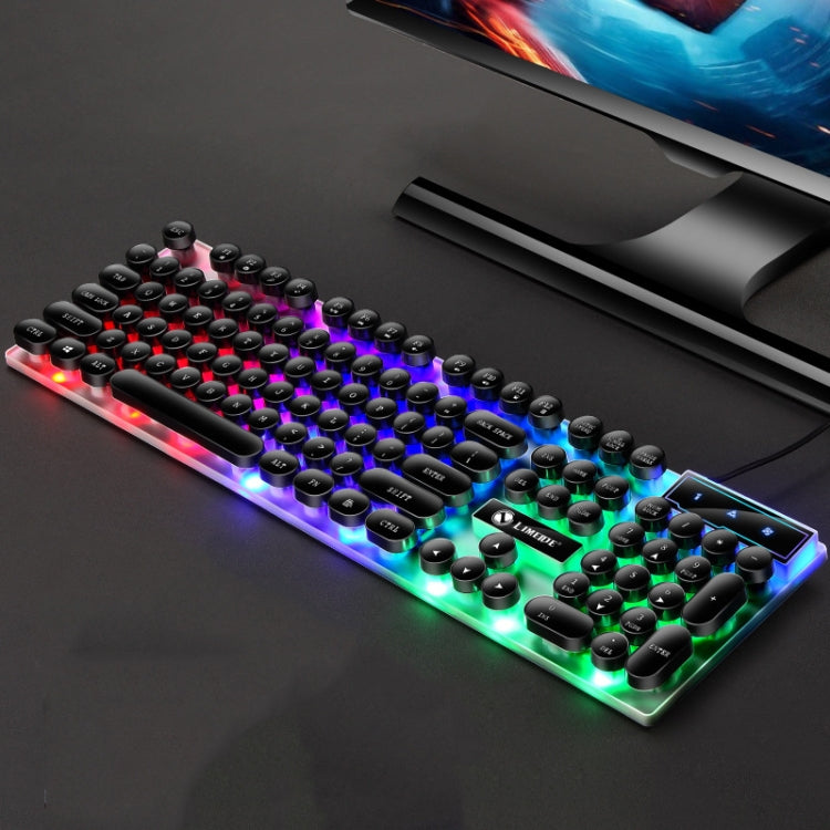 LIMEIDE GTX300 104 Keys Retro Round Key Cap USB Wired Mouse Keyboard, Cable Length: 1.4m LIMEIDE GTX300 104 Keys Retro Round Key Cap USB Wired Mouse Keyboard, Cable Length: 1.4m