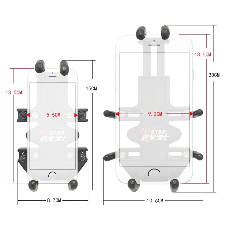 N-STAR NJN002 Motorcycle Metal Aluminum Alloy Universal Anti-Theft Mobile Phone Bracket, NJN002(T-shaped Ball Head Installation), NJN002(Inclined Ball Head Installation) N-STAR NJN002 Motorcycle Metal Aluminum Alloy Universal Anti-Theft Mobile Phone Bracket, NJN002(T-shaped Ball Head Installation), NJN002(Inclined Ball Head Installation)