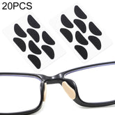 20 PCS Glasses Nose Strip Soft EVA Sponge Nose Mat Comfortable No Pressure Mark Does Not Remove Makeup Anti-Height Eye Frame Nose, D-type Black 1.0mm