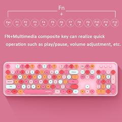 Mofii Sweet Wireless Keyboard And Mouse Set Girls Punk Keyboard Office Set, Green Mixed Version