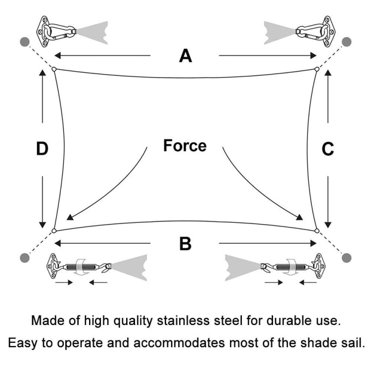 Shade Sail 304 Stainless Steel Accessories Outdoor Shade Flower Basket Screws Diamond Door Buckle, 18 PCS / M5 Set Shade Sail 304 Stainless Steel Accessories Outdoor Shade Flower Basket Screws Diamond Door Buckle, 18 PCS / M5 Set